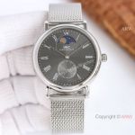 Vintage IWC Portofino Moonphase Replica Watches Mesh Strap Gray Dial